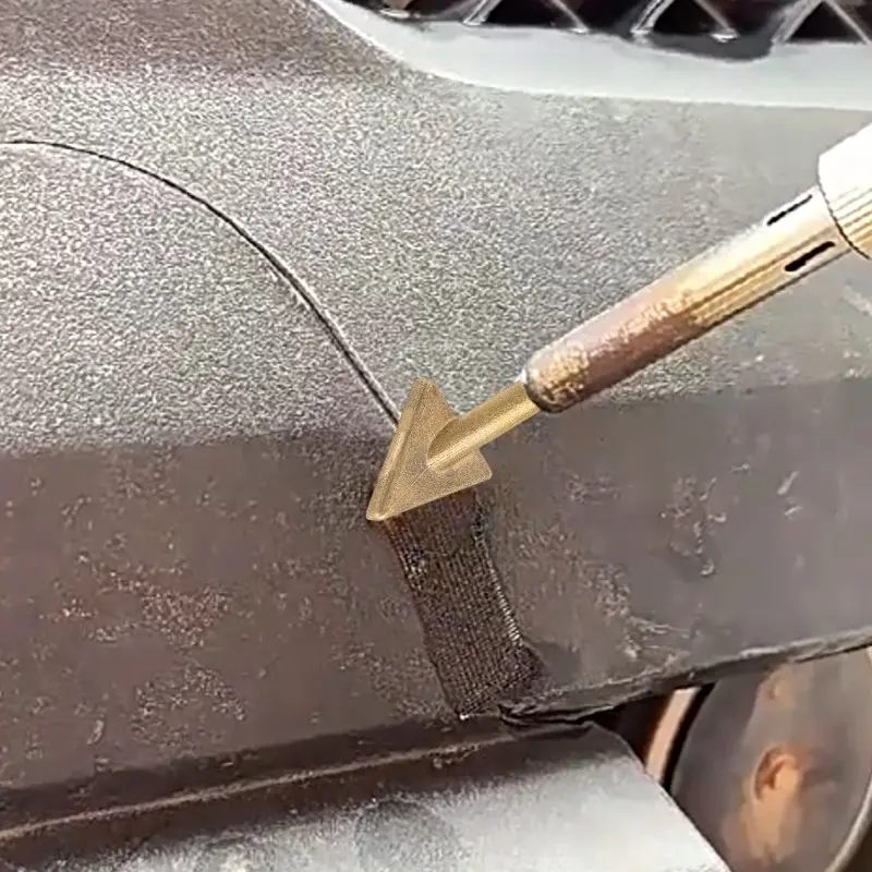 Soldering Iron Tips Set Copper Triangular Smoothing Head Welding Tips Iron Plastic Welder-Replace Tips Car Bumper Plastic Repair