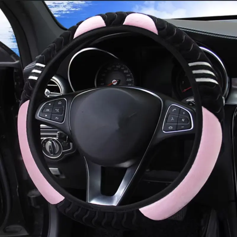 Universal Car Steering Wheel Cover Little Monster Styling Decor Steering Wheel Elastic Covers for Men Women Winter Plush Warm