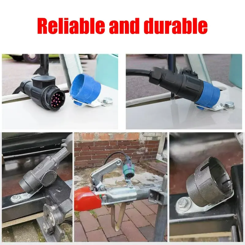 7Core Plug 13 Pins Socket Trailer Connection Fixator Dirt Protection Plug Adapter High Temperature Resistant Trailer Plug Holder