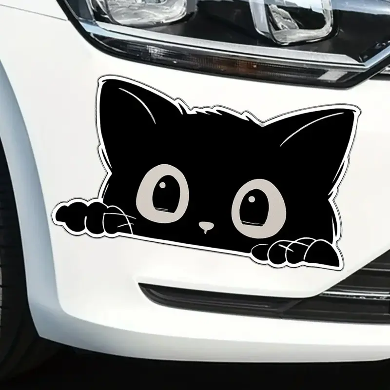 Car Sticker Accessories Poor Cat Is Stealing with Big Eyes Watch Vinyl Car Styling Cover Waterproof PVC Decals