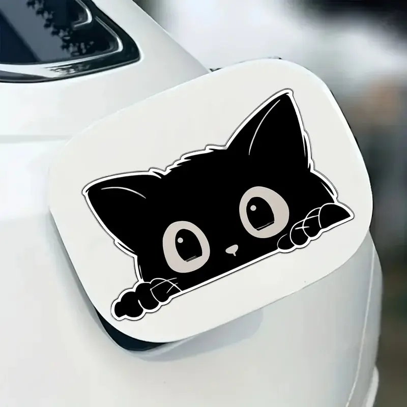 Car Sticker Accessories Poor Cat Is Stealing with Big Eyes Watch Vinyl Car Styling Cover Waterproof PVC Decals