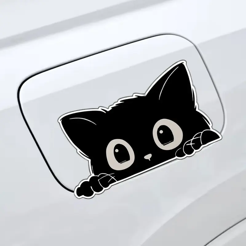 Car Sticker Accessories Poor Cat Is Stealing with Big Eyes Watch Vinyl Car Styling Cover Waterproof PVC Decals