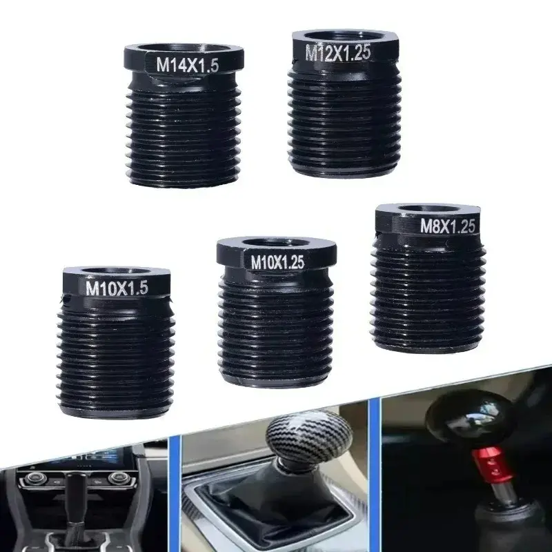 Universal Shift Knob Aluminum Alloy Nut M8x1.25 M10x1.25 M10x1.5 M12X1.25 M14.X1.5 Shift Knob Button Metal Replacement Parts