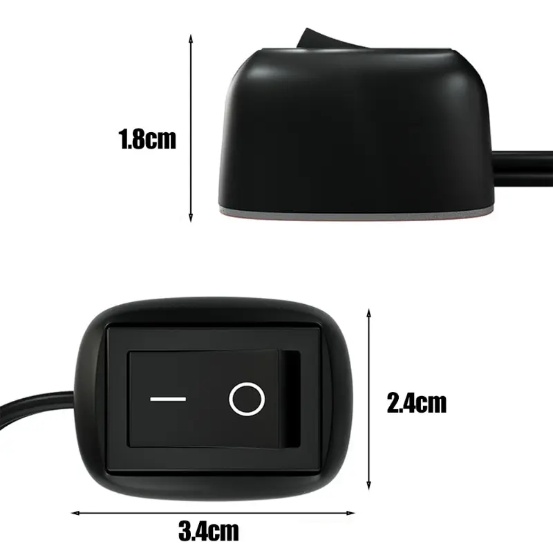 Universal Car Switch Paste Type Toggle Switch with Cable 60cm/100cm DC 12V for Fog Ring Drive Lights Neon Lights