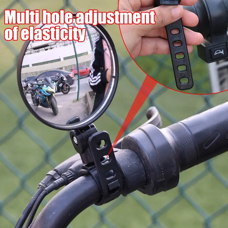 Universal Bicycle Motorcycle Rearview Mirror 360 Rotation Adjustable Round Ellipse Rear View Mirrors for Road Bike Accessories