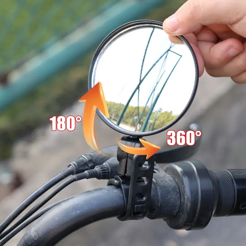 Universal Bicycle Motorcycle Rearview Mirror 360 Rotation Adjustable Round Ellipse Rear View Mirrors for Road Bike Accessories