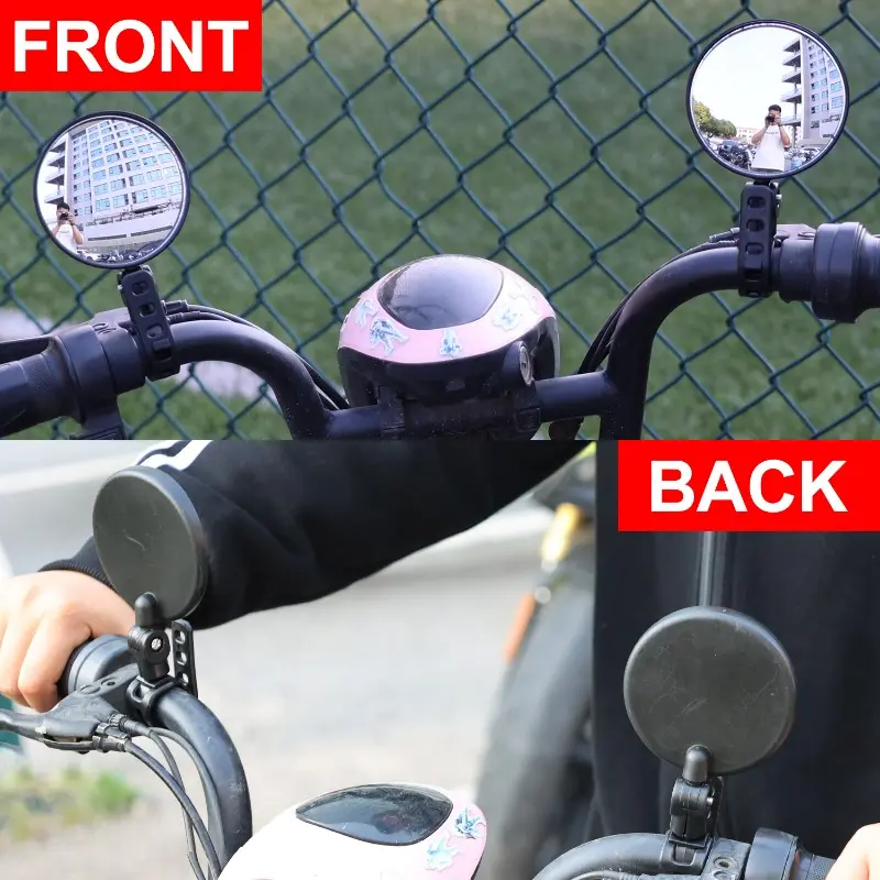 Universal Bicycle Motorcycle Rearview Mirror 360 Rotation Adjustable Round Ellipse Rear View Mirrors for Road Bike Accessories