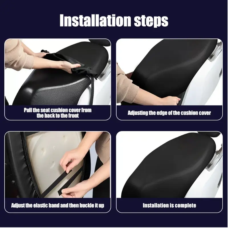 Waterproof Motorcycle Seat Covers Dustproof Rainproof Sunscreen Motorbike Scooter Cushion Seat Cover Protector Cover Accessories