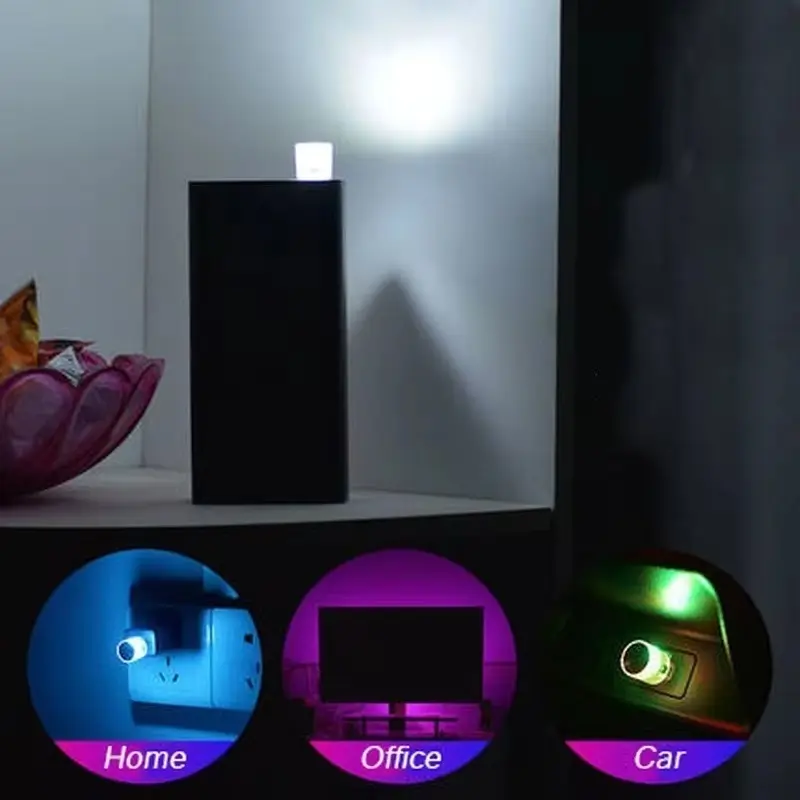 Car Mini USB LED Ambient Light Decorative Atmosphere Lamps for Interior Environment Auto PC Computer Portable Light Plug Play