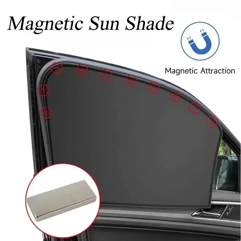 4/1Pcs Car Side Window Curtain Magnet Privacy Front/Rear Window Sun Shade Protection Cover UV Reflection Summer Sunshades