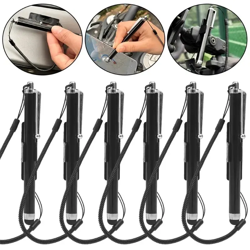 Capacitive Screen Stylus Portable Riding Stylus for Mobile Phones Tablets Universal Stylus with Spring Cable and Pen Clip
