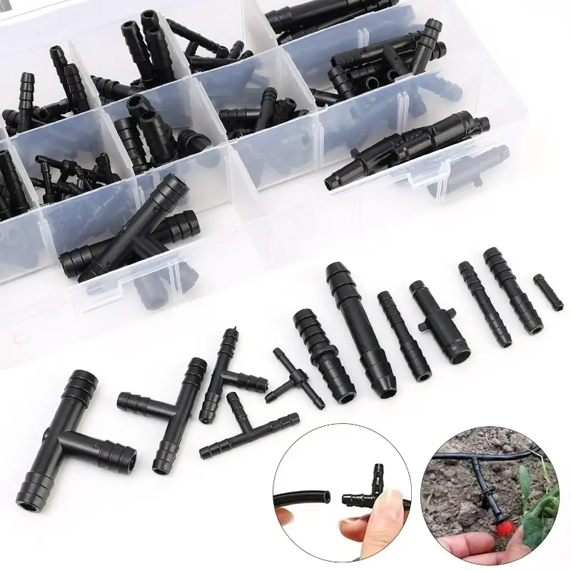 128pcs/set Car Hose Connector Assortment Reducer Set Plastic Straight T Piece Connectors for Cooling Systems Fuel Systems