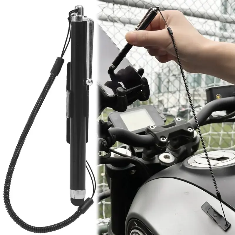 Capacitive Screen Stylus Portable Riding Stylus for Mobile Phones Tablets Universal Stylus with Spring Cable and Pen Clip