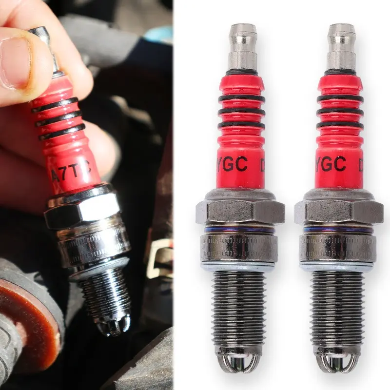 Racing 3 Electrode 10mm Spark Plug A7TC Fits For GY6 50CC 110CC 125CC 150CC ATV Scooter Dirt Bike Go Kart Motorcycle Accessories