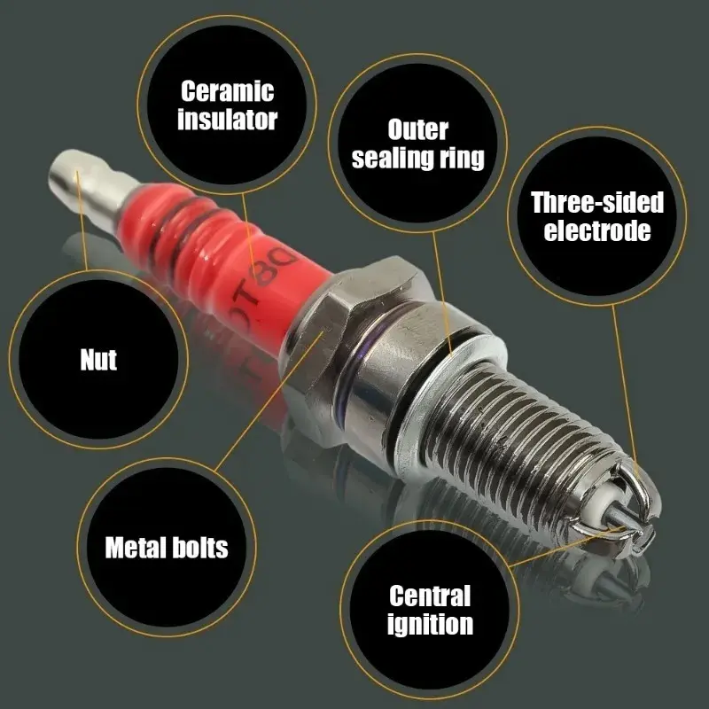 Racing 3 Electrode 10mm Spark Plug A7TC Fits For GY6 50CC 110CC 125CC 150CC ATV Scooter Dirt Bike Go Kart Motorcycle Accessories