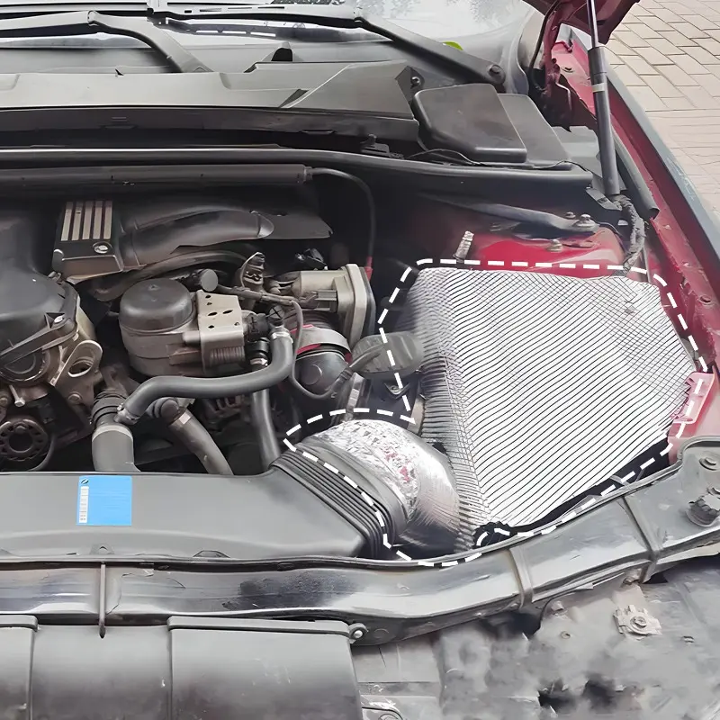 Silver Embossed Aluminum Heat Shield Exhausts Electrical Turbo Heat Insulation Auto Temperature Isolated Sticker Exhaust Systems