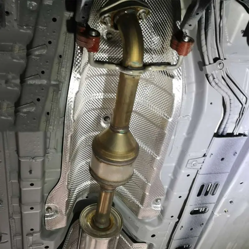 Silver Embossed Aluminum Heat Shield Exhausts Electrical Turbo Heat Insulation Auto Temperature Isolated Sticker Exhaust Systems
