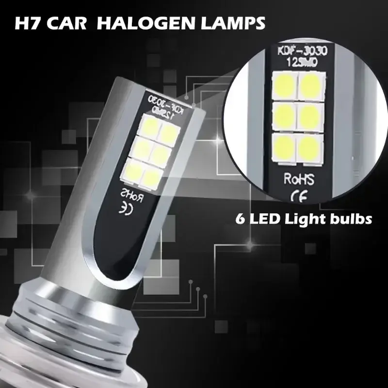 Universal H7/H4 LED Headlight Bulb Beam Kit 24W High Power COB Car Lights Headlamp 6500K Auto Headlight Bulbs Car Fog Light