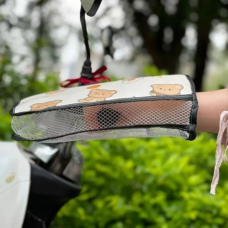 2pcs Summer Motorbike Sunscreen Breathable Gloves Electric Bike PVC Fabric Handlebar Sleeves Motorcycle Accessories