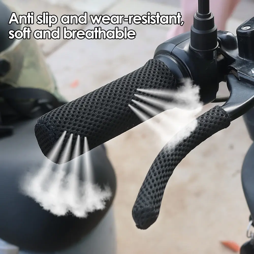 Motorcycle Ice Silk Handlebar Cover Sunscreen Nonslip Breathable Handlebars Covers Summer Decorative Brake Handle Covers