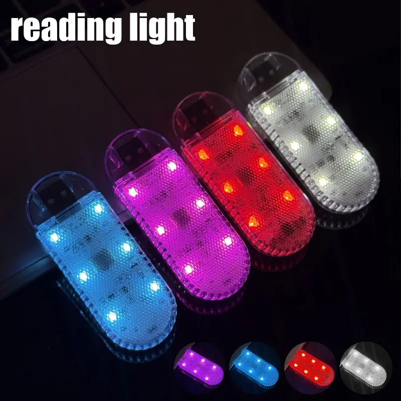 LED Car Mini Touch Light USB Charging Portable Auto Roof Ceiling Reading Night Lamp Wireless Car Decoration Ambinet Light