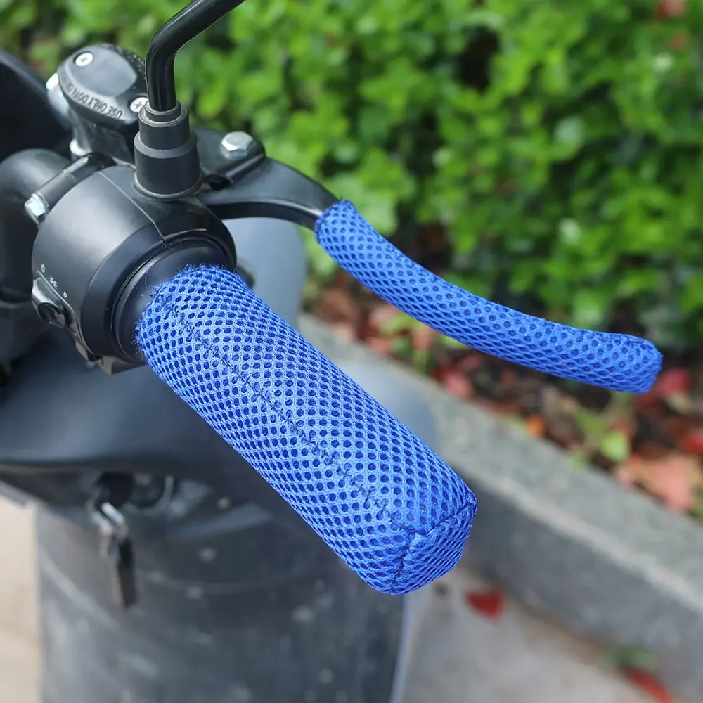Motorcycle Ice Silk Handlebar Cover Sunscreen Nonslip Breathable Handlebars Covers Summer Decorative Brake Handle Covers