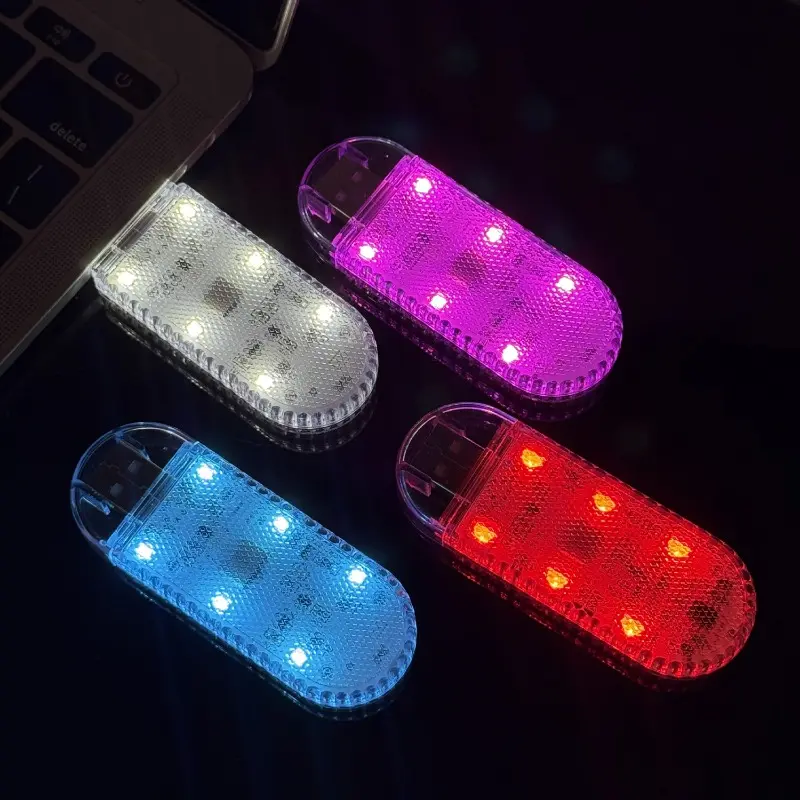 LED Car Mini Touch Light USB Charging Portable Auto Roof Ceiling Reading Night Lamp Wireless Car Decoration Ambinet Light