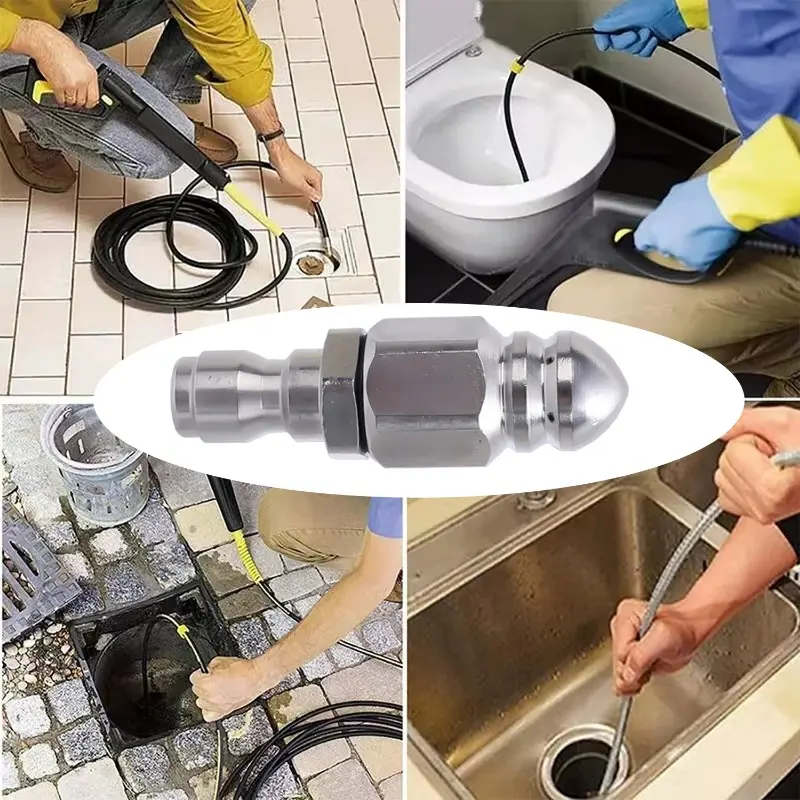 For G1/4 "Quick Connection Nozzle Sewer Cleaning High Pressure Washer Nozzle Sewer and Sewage Hose Nozzle Washing Accessories