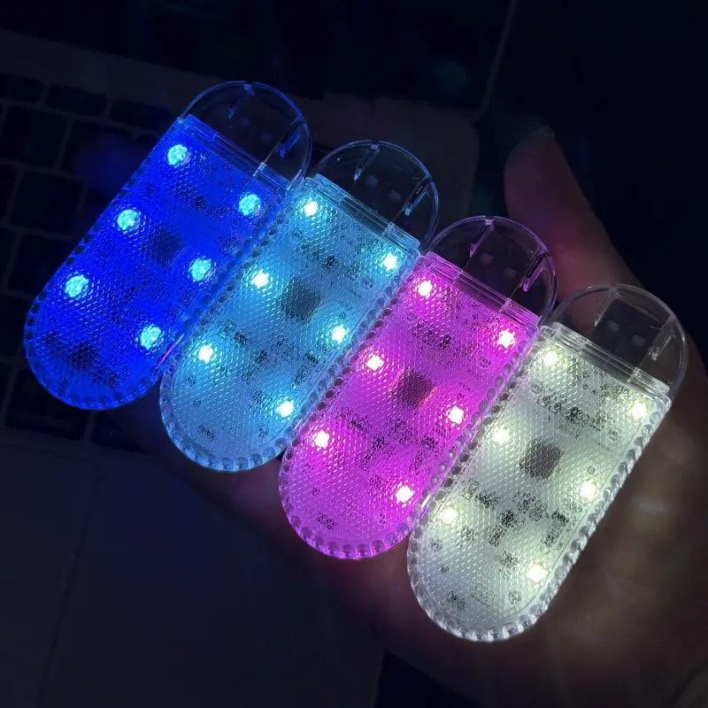 LED Car Mini Touch Light USB Charging Portable Auto Roof Ceiling Reading Night Lamp Wireless Car Decoration Ambinet Light