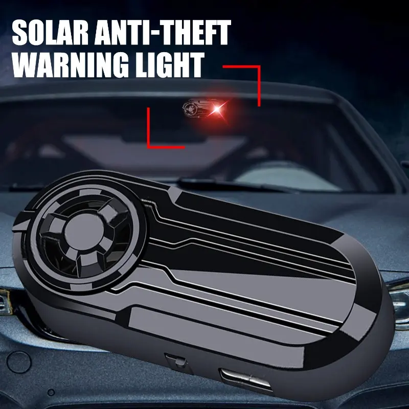 Car Solar Burst Flash Warning Light with Aroma Box Door Led Decorative Light Safety Car Charging Simulation Anti-theft Light