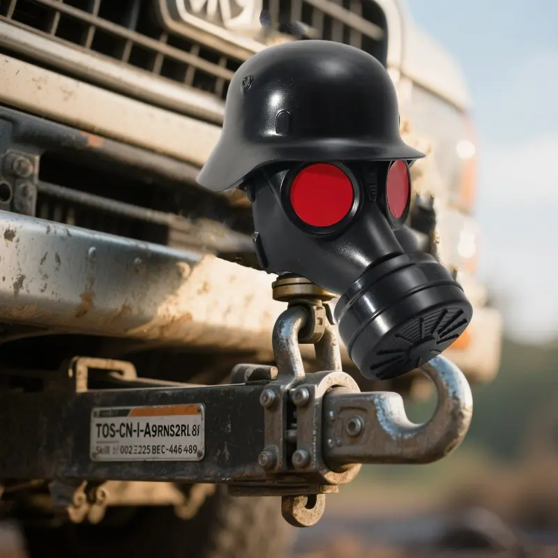 Trailer Hitch Cover with Steel Helmet Heavy Duty Trailer Coupler Hitch Cover Universal ForTrucks/SUV Towing Accessories