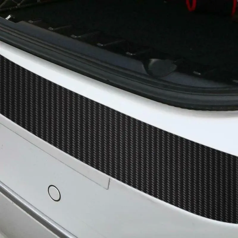 90cm 4D Carbon Fiber Car Rear Trunk Bumper Sticker Guard Pad Scuff Protective Sill Anti-Scratch Cover Decal Strip