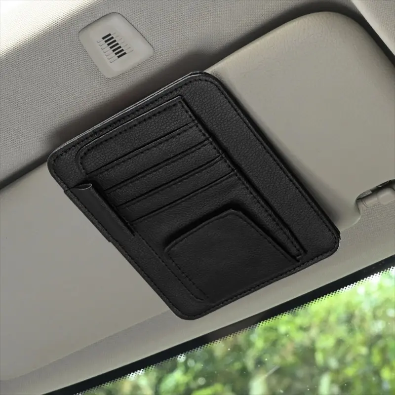 Visor Storage Multi-Pocket Car Sun Visor Document Storage Multi-functional Pen Card Glasses Clip Holder Organizer Interior Decor