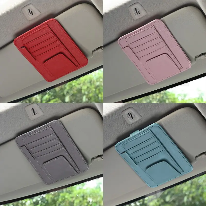 Visor Storage Multi-Pocket Car Sun Visor Document Storage Multi-functional Pen Card Glasses Clip Holder Organizer Interior Decor