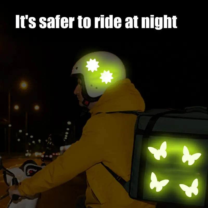 Car Motorcycle Reflective Sticker Auto Body Safety Warning Reflector Tape Night Light Reflective Design Auto Exterior Stickers