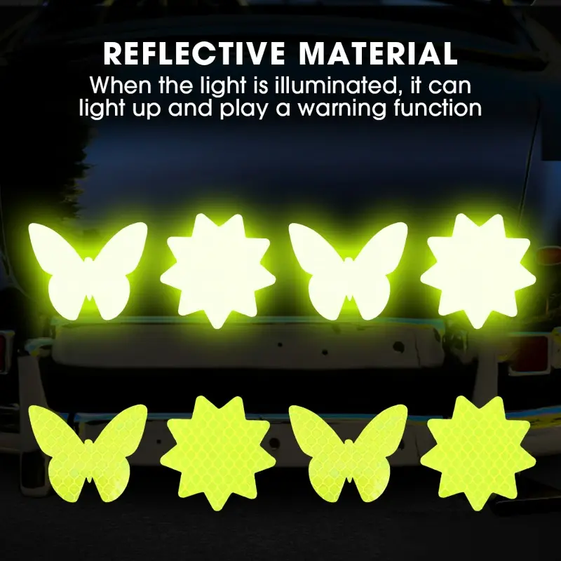 Car Motorcycle Reflective Sticker Auto Body Safety Warning Reflector Tape Night Light Reflective Design Auto Exterior Stickers