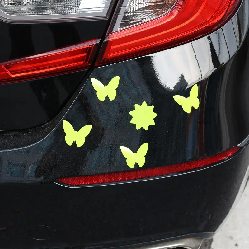 Car Motorcycle Reflective Sticker Auto Body Safety Warning Reflector Tape Night Light Reflective Design Auto Exterior Stickers