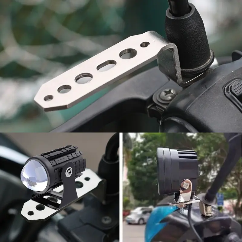 1pcs Motorcycle LED Headlight Bracket Rearview Mirror Lamp Spotlight Extension Holder Clamp Motorbike Scooter Accessories