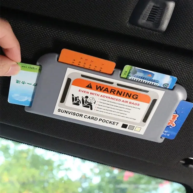 2/1pcs Car Sun Visor Card Holder Instrument Panel Pasting Organizer Temporary Parking Phone Number Clip Interior Stowing Tidying