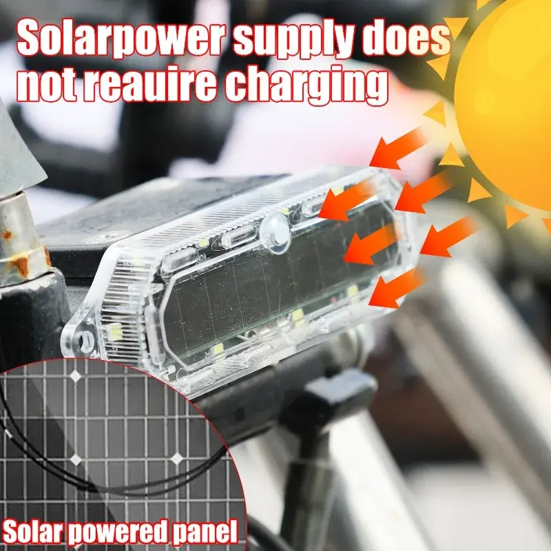 Mini LED Solar Power Car Warning Light Night Security Simulated Alarm Wireless Anti-Theft Caution Lamp Motorcycles Flashing Lamp