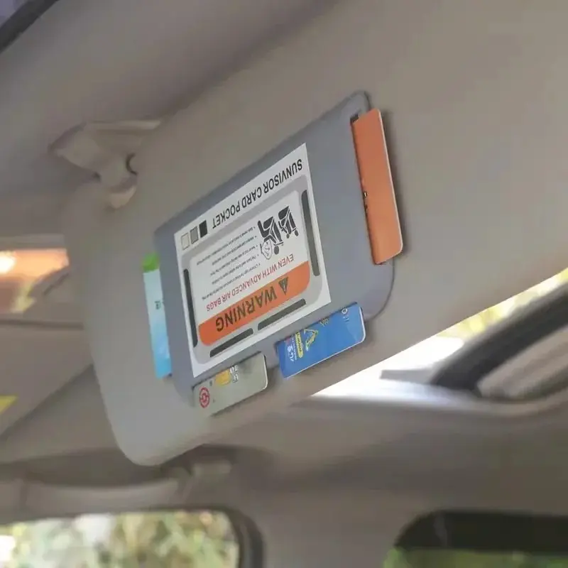 2/1pcs Car Sun Visor Card Holder Instrument Panel Pasting Organizer Temporary Parking Phone Number Clip Interior Stowing Tidying