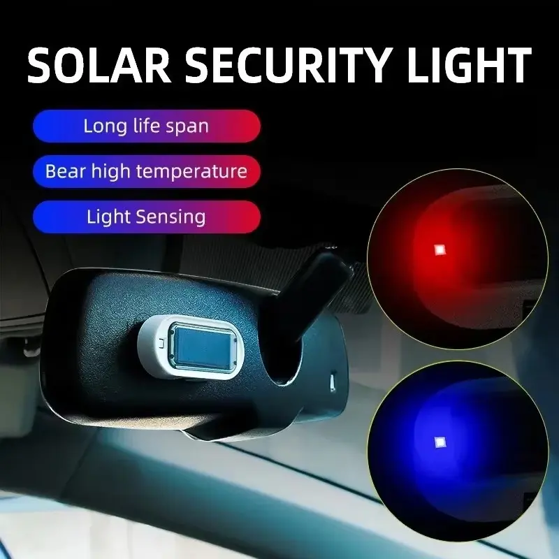 Car Fake Security Light Solar Powered Simulated Dummy Alarm Wireless Warning Anti-Theft Caution Lamp LED Flashing Lights