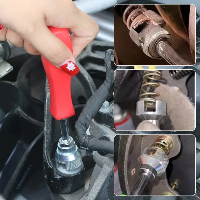 Professional Drum Brake Spring Removal Tool Chromium Vanadium Steel ABS Coated Anti-Slip Automotive Brake Service Kit