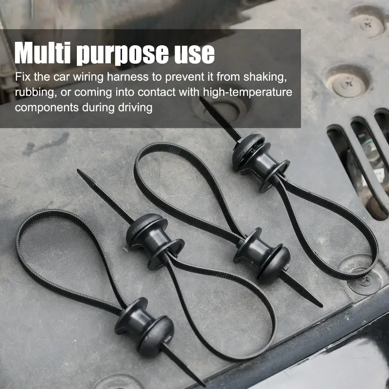 Self-Locking Zip Ties Installation FIxed Seat Frame Clips Nylon Car Motocycle Base Plate Cable Plastic Loop Tag Fixed Harness