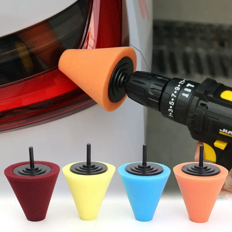 Car Hub Polishing Sponge Grinding Head in The Net Dead Angle Polishing Sponge Wheel Metal Plastic Grinding Conical Sponge