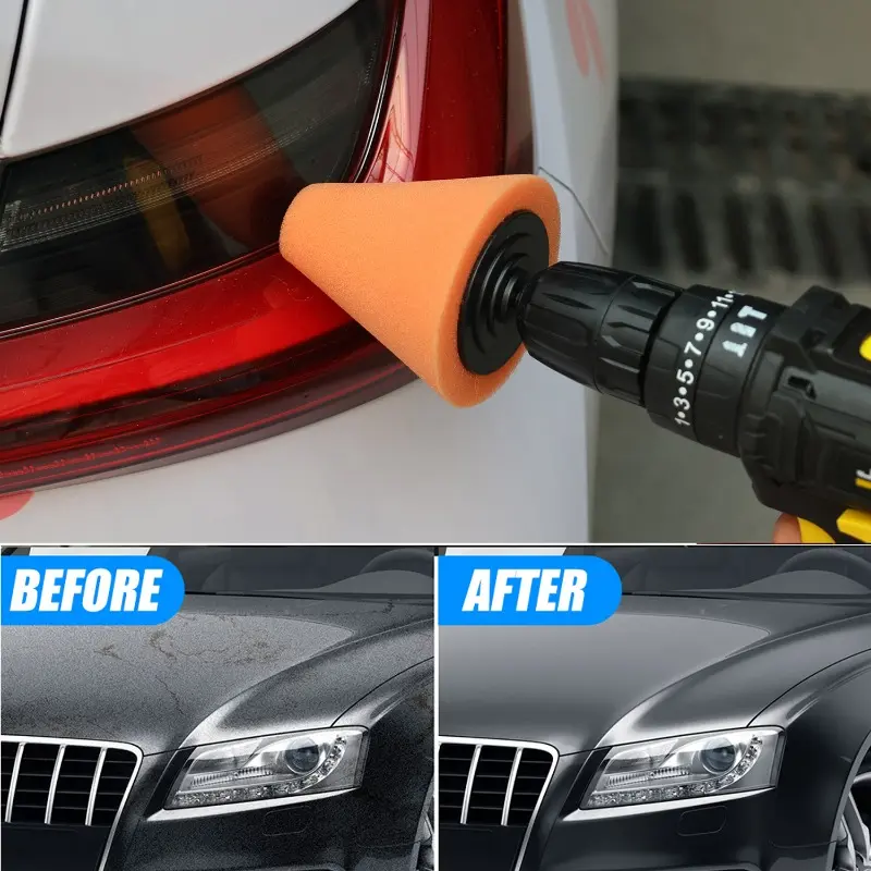 Car Hub Polishing Sponge Grinding Head in The Net Dead Angle Polishing Sponge Wheel Metal Plastic Grinding Conical Sponge