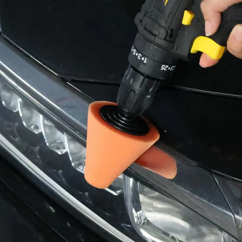 Car Hub Polishing Sponge Grinding Head in The Net Dead Angle Polishing Sponge Wheel Metal Plastic Grinding Conical Sponge