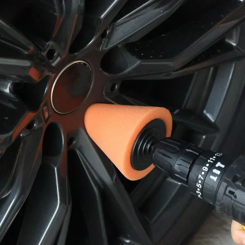 Car Hub Polishing Sponge Grinding Head in The Net Dead Angle Polishing Sponge Wheel Metal Plastic Grinding Conical Sponge