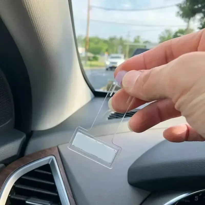 Transparent Car Vehicle Parking Ticket Receipt Permit Card Holder Clip Sticker Windscreen Plastic Universal Car Accessories