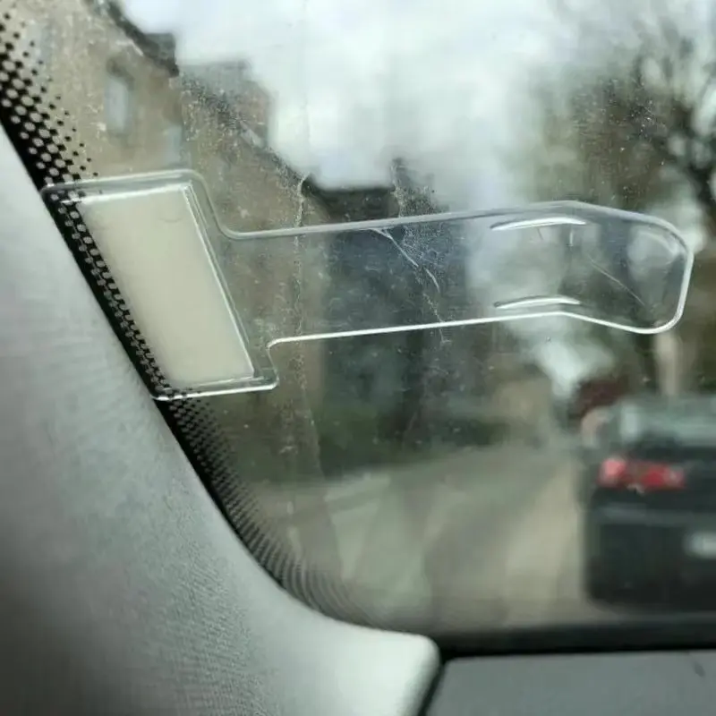 Transparent Car Vehicle Parking Ticket Receipt Permit Card Holder Clip Sticker Windscreen Plastic Universal Car Accessories